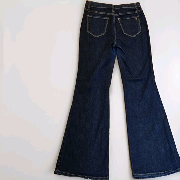 Balam Denim Wear Stretch Dark Jeans Fit & FLARE Boho Retro High Rise Size 13 - Picture 7 of 7